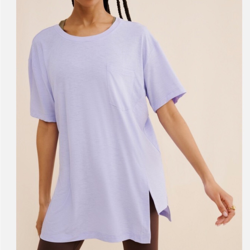 FP Movement Tempo Boyfriend Tee Lavender Short Sleeve